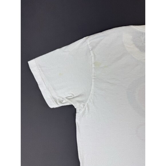 Rare Vintage 80s 1988 Seoul Korea Olympics Sport White Shirt Thrashed Paint Art - Picture 8 of 11